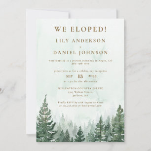 Invitation Nous sommes partis en elopement dans une forêt de 