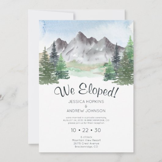 Invitation Nous sommes partis en montagne Aquarelle (Devant)