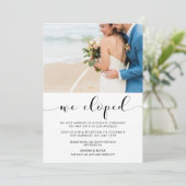 Invitation Nous sommes partis en voyage de noces Annonce élég (Debout devant)