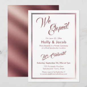 Invitation Nous sommes partis en voyage de noces Rose Gold su