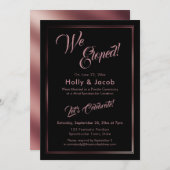 Invitation Nous sommes partis en voyage Rose Gold sur fond no (Devant / Derrière)