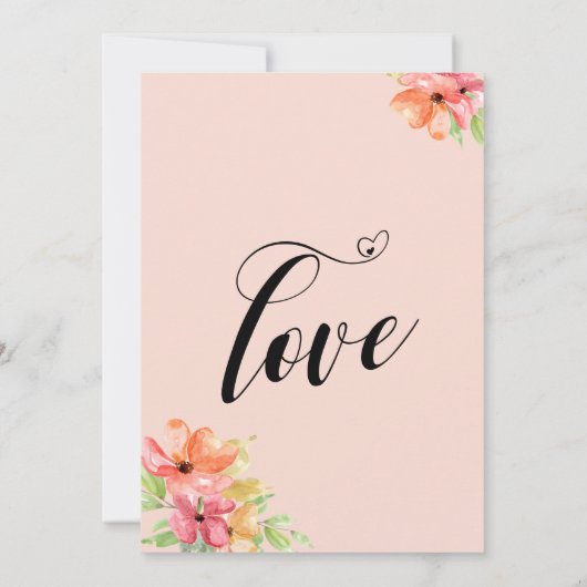 Invitation Nous sommes partis ensemble Script Fleurs aquarell (Dos)