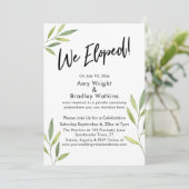 Invitation Nous sommes partis Typography & Feuillage aquarell (Debout devant)