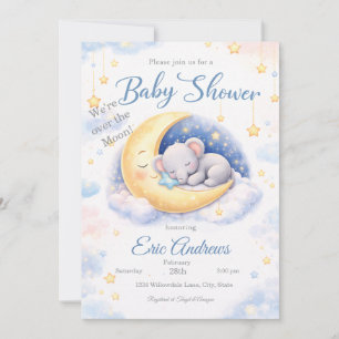 Invitation Nous sommes ravis pour l'éléphant garçon Baby Show