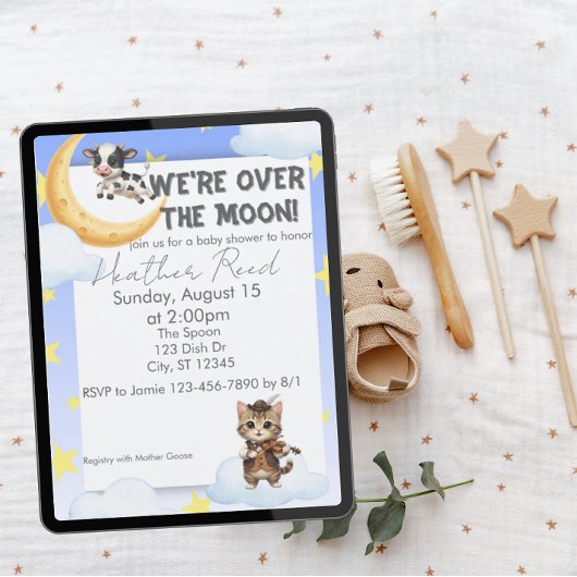 Invitation Nous sommes ravis, shower de bébé sur une comptine