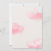 Invitation Nous sommes sur Cloud 9 Baby shower fille rose (Dos)