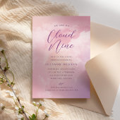 Invitation Nous sommes sur Cloud Nine Dreamy Pastel Sky Baby 