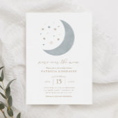 Invitation Nous sommes sur la Lune Blue Gold Boy Baby shower