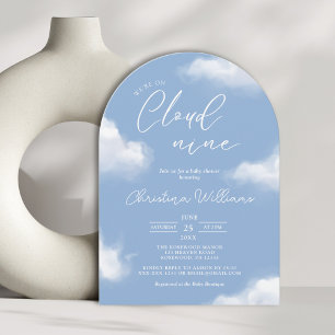 Invitation Nous sommes sur le Baby shower bleu Cloud 9 Invita