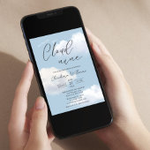 Invitation Nous sommes sur le Baby shower Cloud 9 Blue Boy