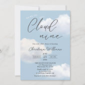 Invitation Nous sommes sur le Baby shower Cloud 9 Blue Boy (Devant)