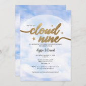 Invitation Nous sommes sur le Baby shower Cloud 9 Couple (Devant / Derrière)