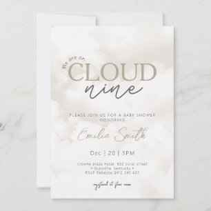 Invitation Nous sommes sur le Baby shower Cloud Nine
