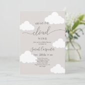 Invitation Nous sommes sur le Baby shower Cloud Nine (Debout devant)