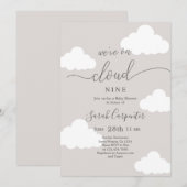 Invitation Nous sommes sur le Baby shower Cloud Nine (Devant / Derrière)