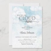 Invitation Nous sommes sur le Baby shower Cloud Nine (Garçon) (Devant)