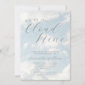 Invitation Nous Sommes Sur Le Baby shower Nuage Neuf Nuages B (Devant)