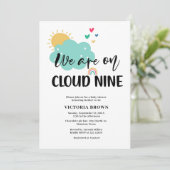 Invitation Nous sommes sur l'invitation de Baby Shower Cloud (Debout devant)