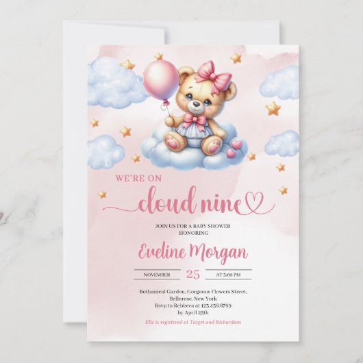 Invitation Nous sommes sur l'invitation du baby shower de neu (Devant)