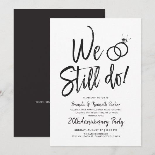 Invitation Nous sommes toujours là pour l'anniversaire | Text (Devant / Derrière)