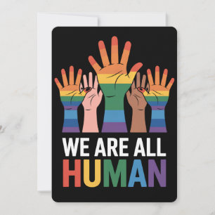 Invitation Nous Sommes Tous Humains Arc-En-Ciel LGBTQ Fierté 