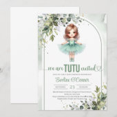 Invitation Nous sommes très excités tutu verdure et or tutu (Devant / Derrière)