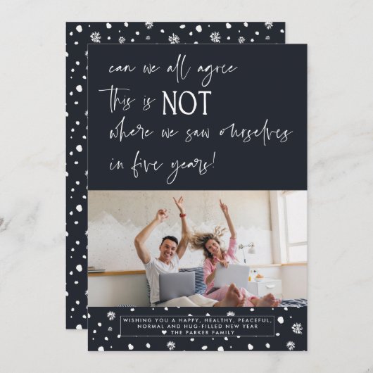 Invitation Nous sommes vus en cinq ans | Joyeux Noël (Devant / Derrière)