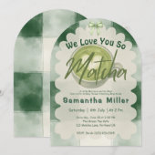 Invitation Nous t'aimons tellement Matcha Baby Shower Moderne (Devant / Derrière)