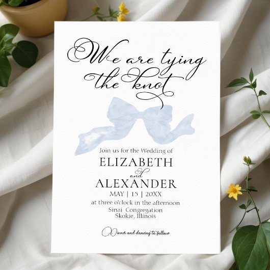 Invitation Nous Tient Le noeud | Mariage Bleu Bow