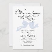 Invitation Nous Tient Le noeud | Mariage Bleu Bow (Devant)