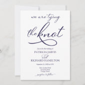 Invitation Nous Tions Le Mariage De Script Bleu Marine Knot (Devant)