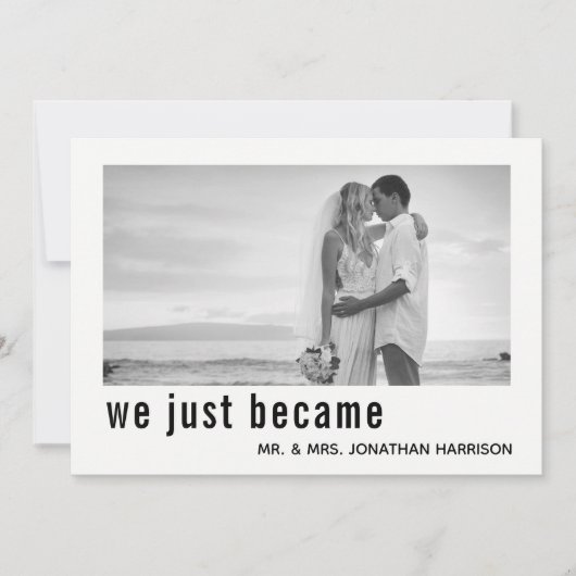 Invitation Nous Venons De Devenir M. Mme Photo Réception Mari (Devant)