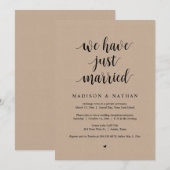 Invitation Nous venons de nous marier, Fête de Mariage en Fug (Devant / Derrière)