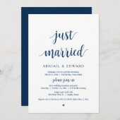 Invitation Nous venons de nous marier, Fête de Mariage en Fui (Devant / Derrière)