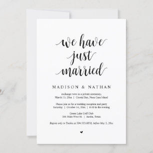 Invitation Nous venons de nous marier, Mariage Elopement Part