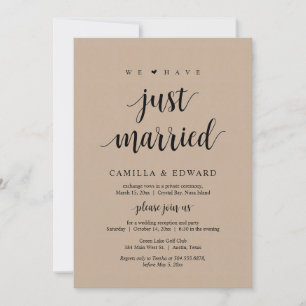 Invitation Nous Venons De Nous Marier, Mariage Elopement Part