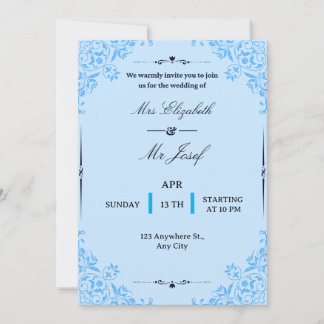Invitation Nous vous invitons chaleureusement au mariage de