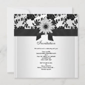 Invitation NOUVEAU 40e anniversaire de la fête Black White Fl (Dos)