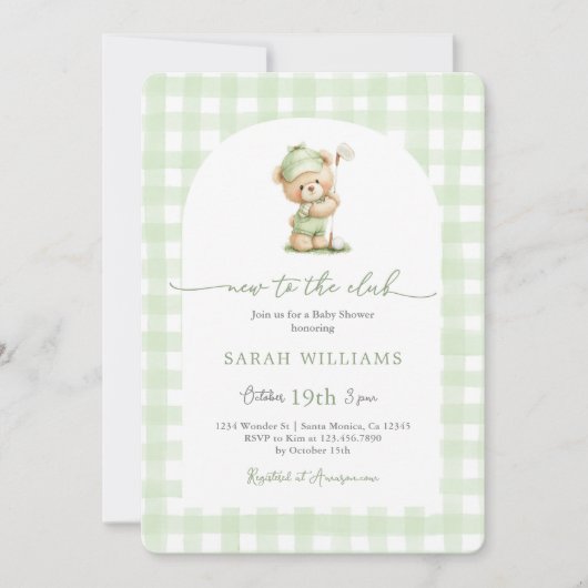 Invitation Nouveau au Club Baby shower (Devant)