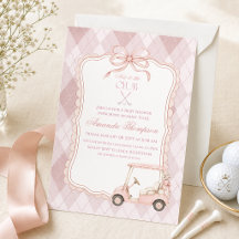 Nouveau au Club Chariot de Golf Rose Baby Shower