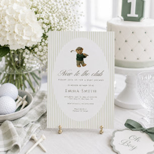 Invitation Nouveau au Club Vintage Teddy Bear Golfeur Prépa 