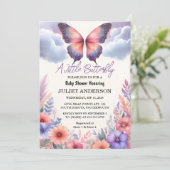 Invitation Nouveau Baby shower Bug Boho Soft Glow Live Butter (Debout devant)