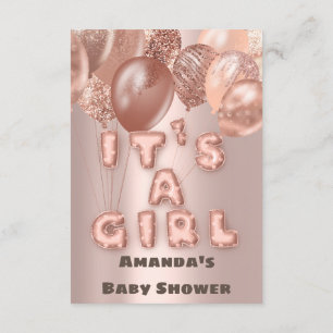 Invitation Nouveau Baby Shower C'est une fille Rose Ballons d