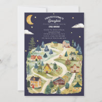 Nouveau Baby shower de nuit de couleur d'aquarelle
