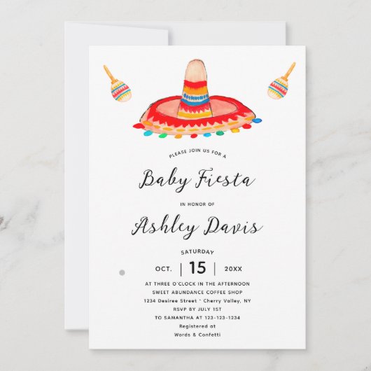 Invitation NOUVEAU Baby shower de script de calligraphie Somb (Devant)
