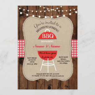 Invitation Nouveau barbecue Maison sucrée Réchauffement du bo