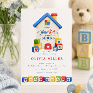 Invitation Nouveau bébé Bloc Fête Prénatale