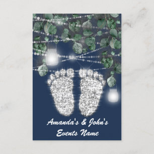 Invitation Nouveau bébé DOUCHE pieds Parties scintillant arge
