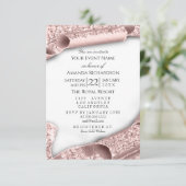 Invitation Nouveau bébé douche Rose rose 3D (Debout devant)