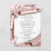 Invitation Nouveau bébé douche Rose rose 3D (Devant / Derrière)